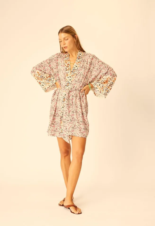 Dresses Shop Natalie Martin DIANE SHORT ROBE Petite Fleur Rose