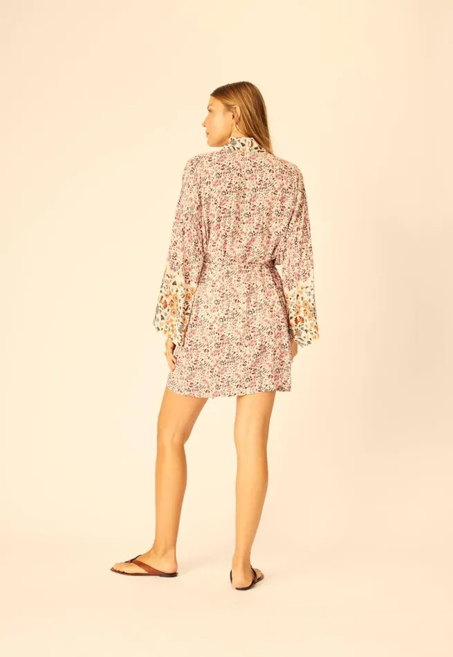 Dresses Shop Natalie Martin DIANE SHORT ROBE Petite Fleur Rose