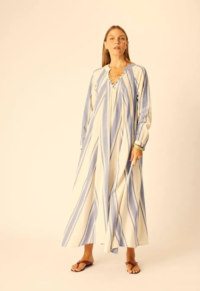 Dresses Shop Natalie Martin FIORE MAXI French Stripe Blue