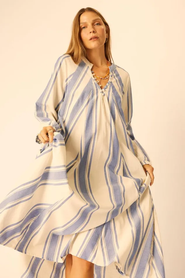 Dresses Shop Natalie Martin FIORE MAXI French Stripe Blue
