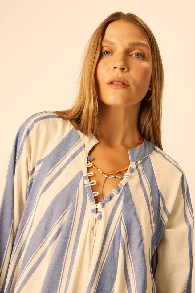 Dresses Shop Natalie Martin FIORE MAXI French Stripe Blue