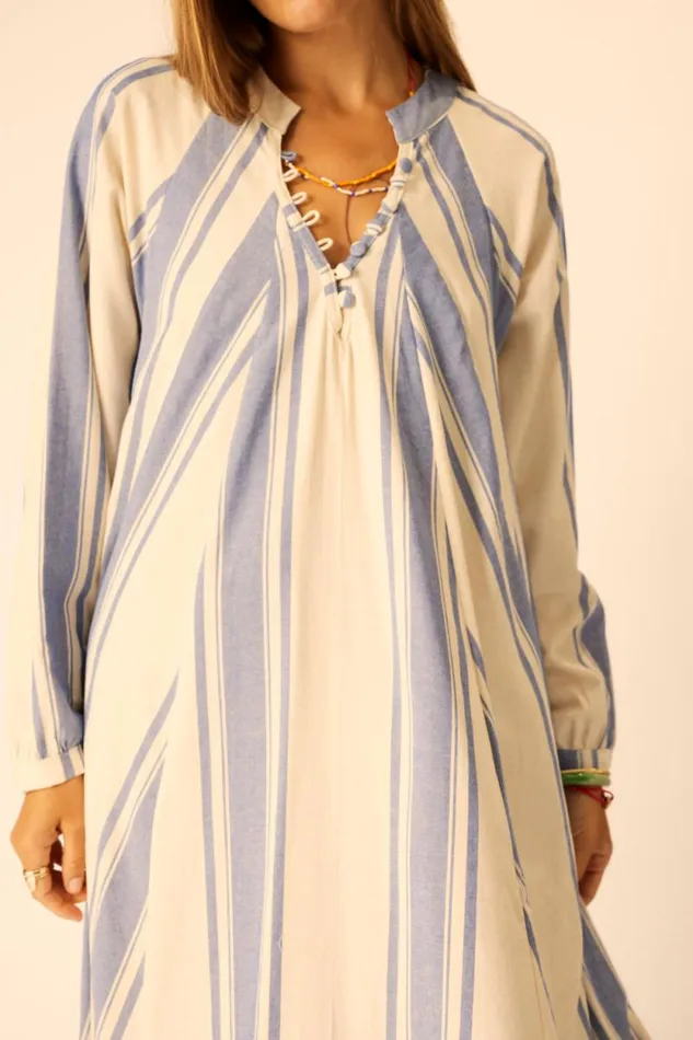 Dresses Shop Natalie Martin FIORE MAXI French Stripe Blue