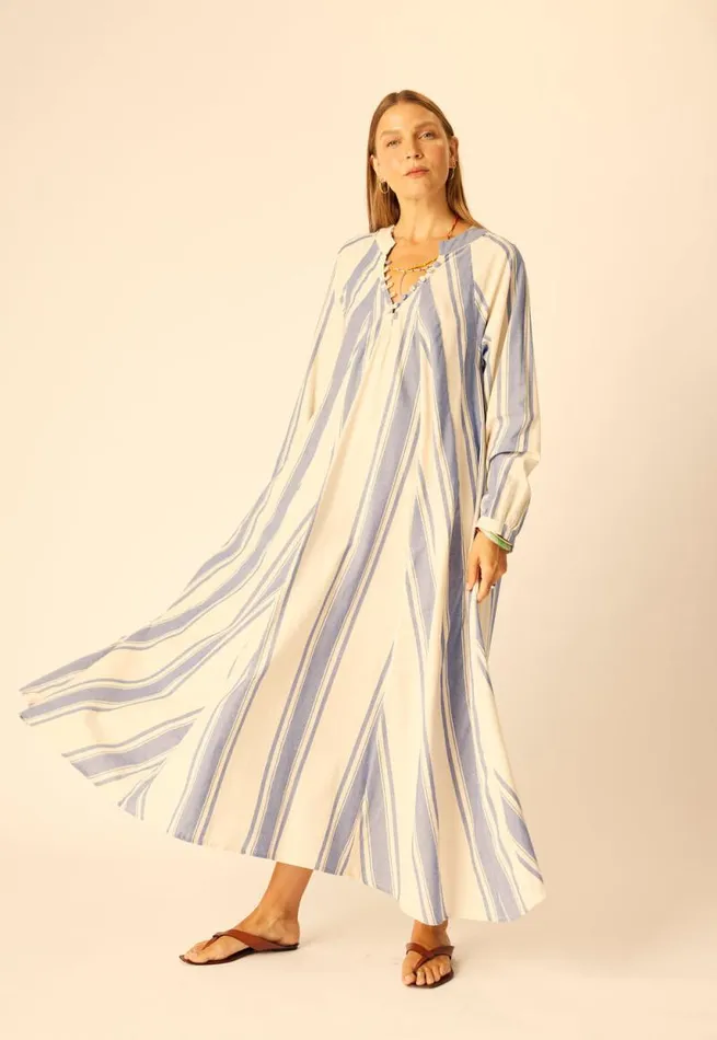 Dresses Shop Natalie Martin FIORE MAXI French Stripe Blue
