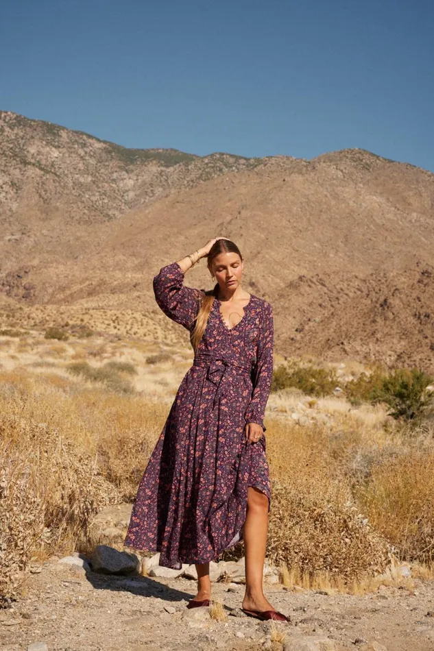 Dresses Shop Natalie Martin FIORE MAXI Petite Fleur Aubergine