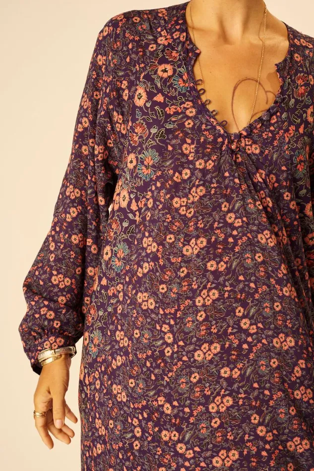 Dresses Shop Natalie Martin FIORE MAXI Petite Fleur Aubergine