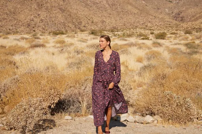 Dresses Shop Natalie Martin FIORE MAXI Petite Fleur Aubergine