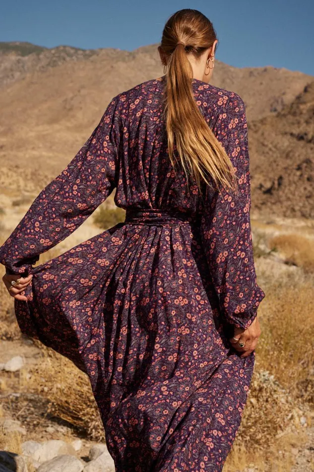Dresses Shop Natalie Martin FIORE MAXI Petite Fleur Aubergine