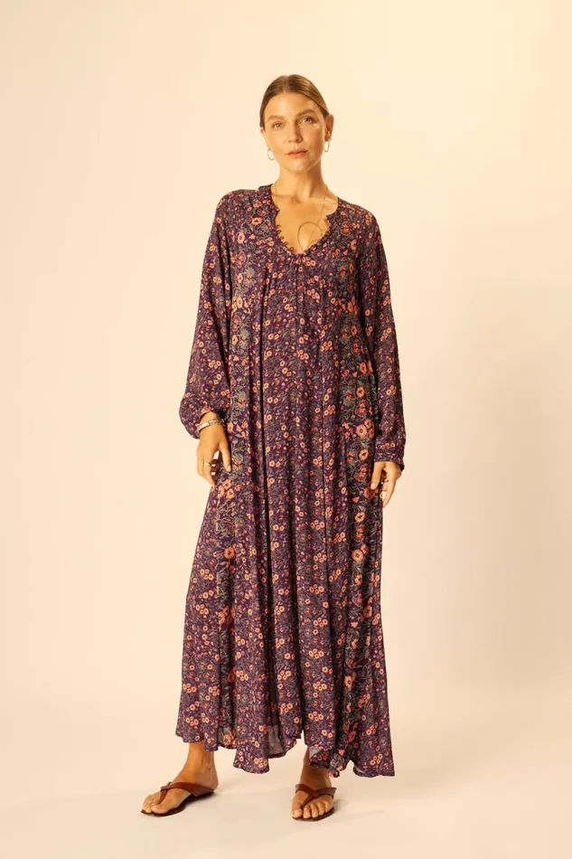 Dresses Shop Natalie Martin FIORE MAXI Petite Fleur Aubergine
