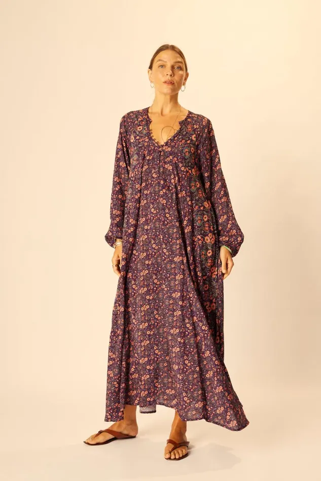 Dresses Shop Natalie Martin FIORE MAXI Petite Fleur Aubergine