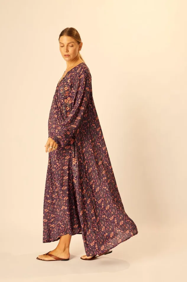 Dresses Shop Natalie Martin FIORE MAXI Petite Fleur Aubergine