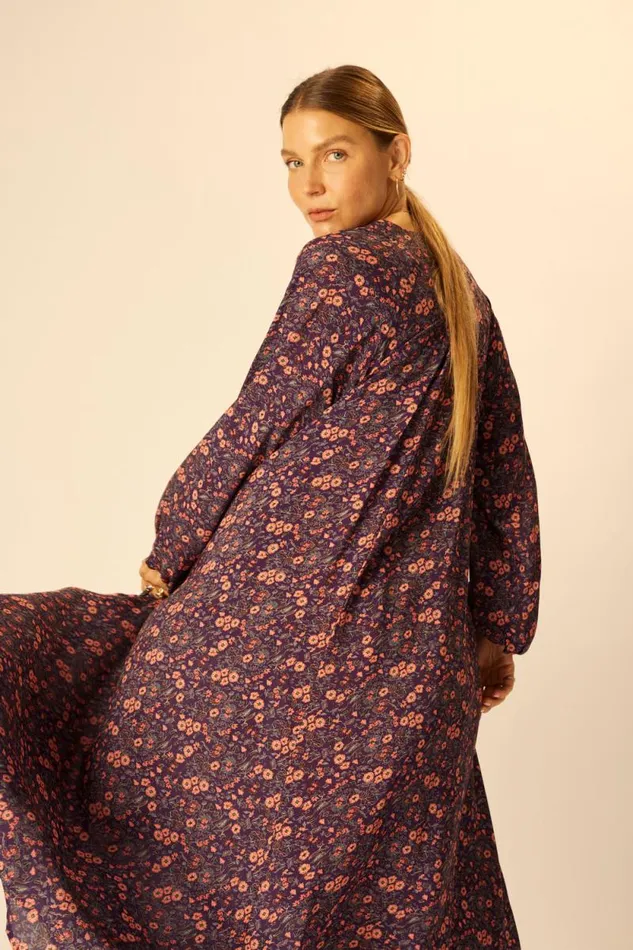Dresses Shop Natalie Martin FIORE MAXI Petite Fleur Aubergine