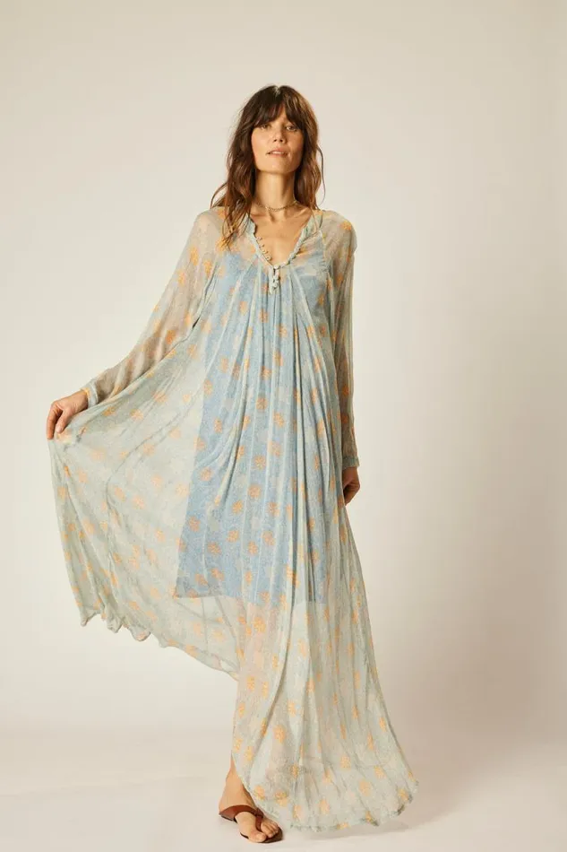 Dresses Shop Natalie Martin FIORE MAXI Snowflake Tangerine