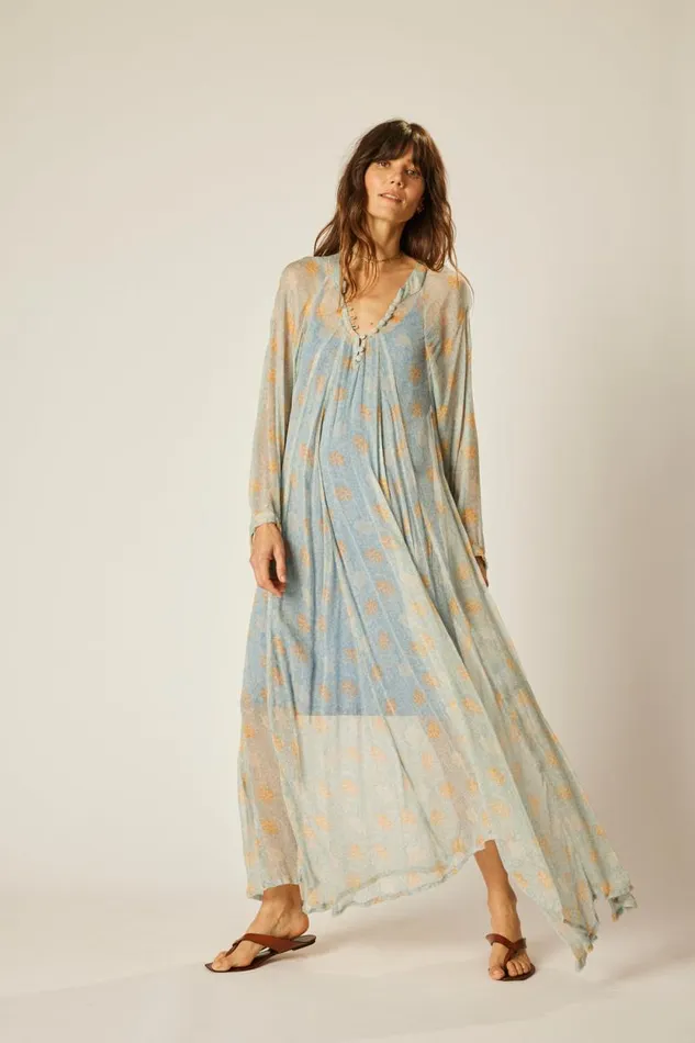 Dresses Shop Natalie Martin FIORE MAXI Snowflake Tangerine