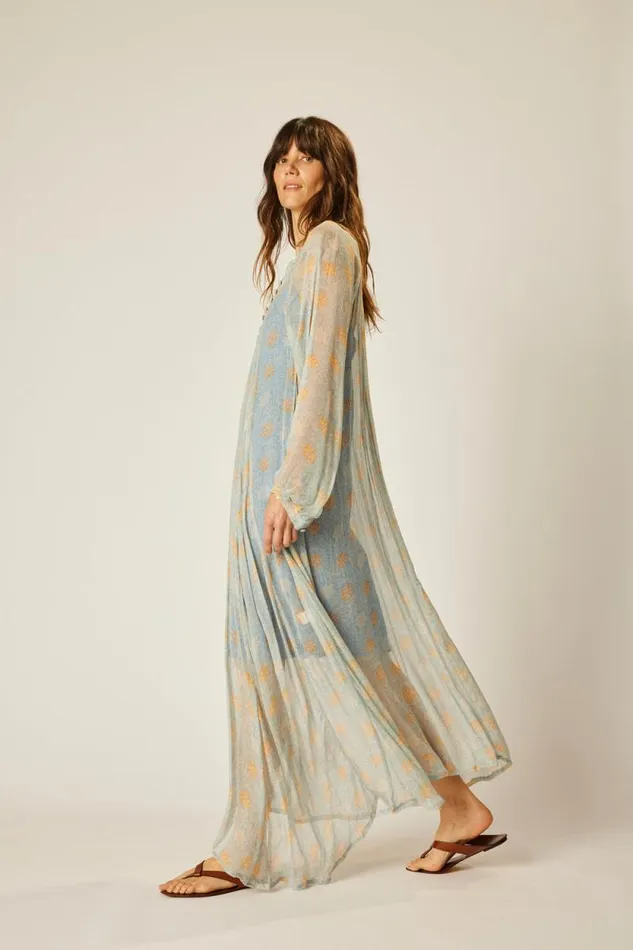 Dresses Shop Natalie Martin FIORE MAXI Snowflake Tangerine
