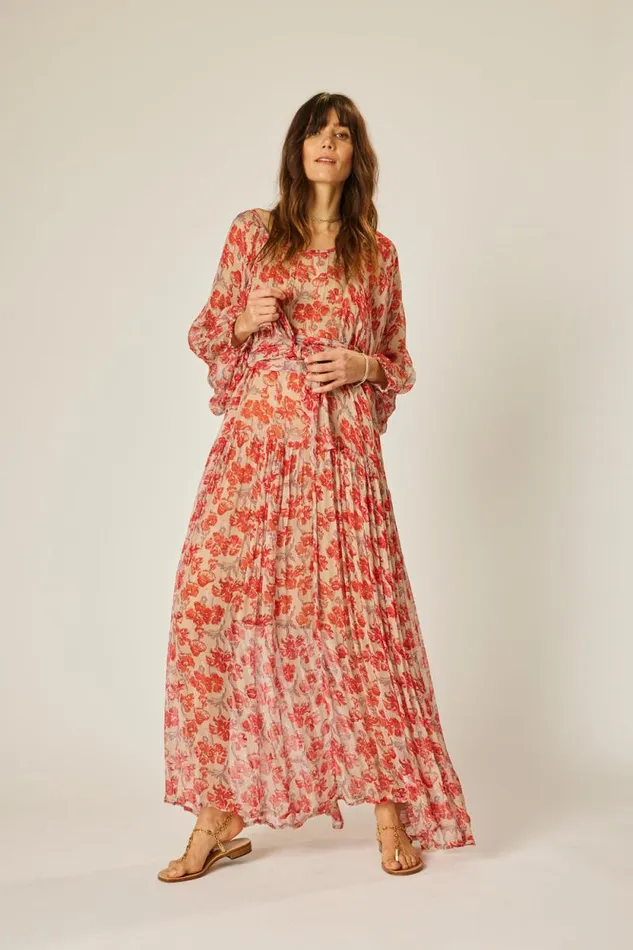 Dresses Shop Natalie Martin LAINEY DRESS Chiffon Watercolor Dove