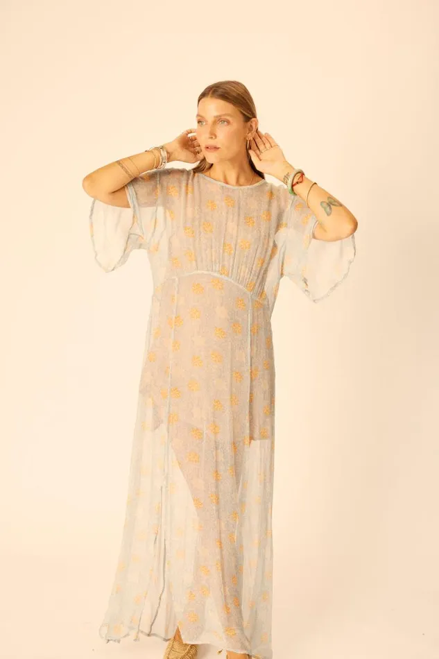 Dresses Shop Natalie Martin LILY DRESS Snowflake Tangerine