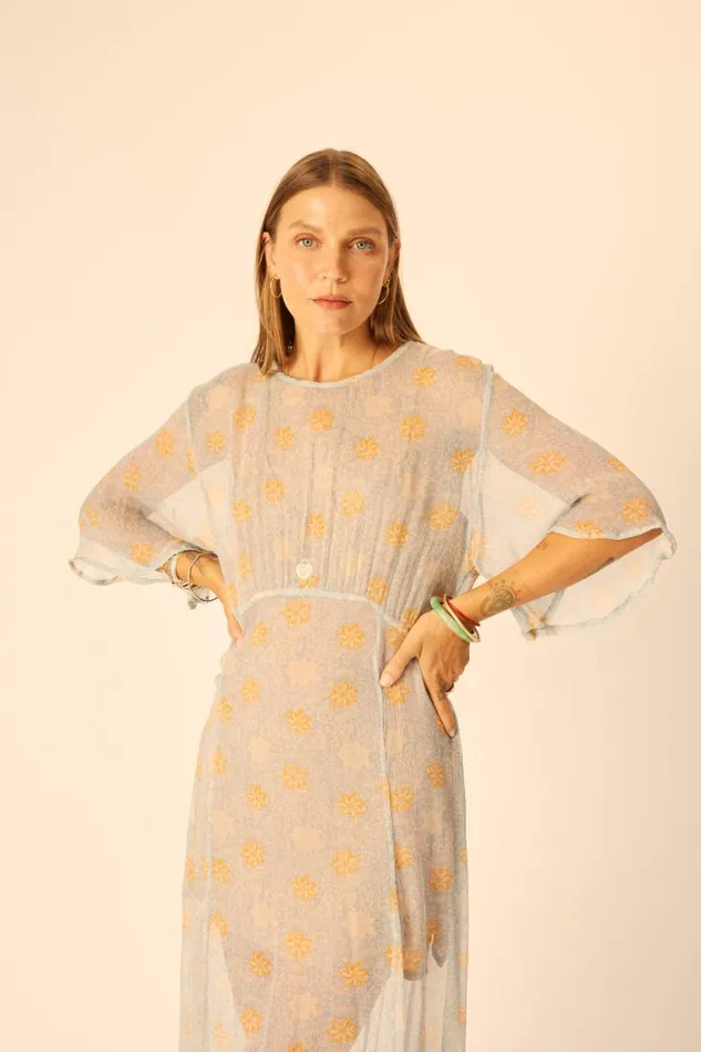 Dresses Shop Natalie Martin LILY DRESS Snowflake Tangerine