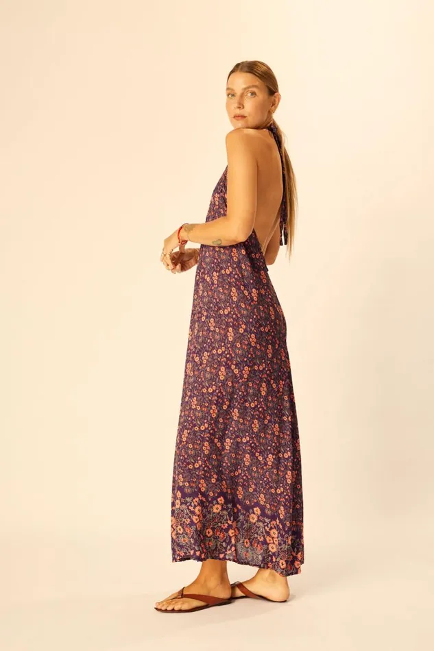 Dresses Shop Natalie Martin LOLA DRESS Petite Fleur Aubergine