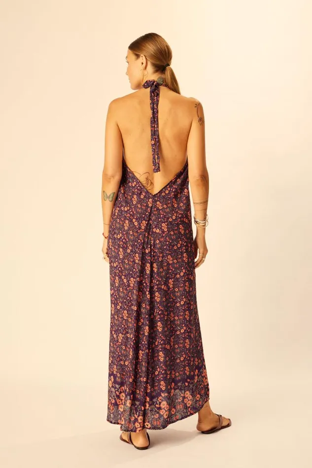 Dresses Shop Natalie Martin LOLA DRESS Petite Fleur Aubergine