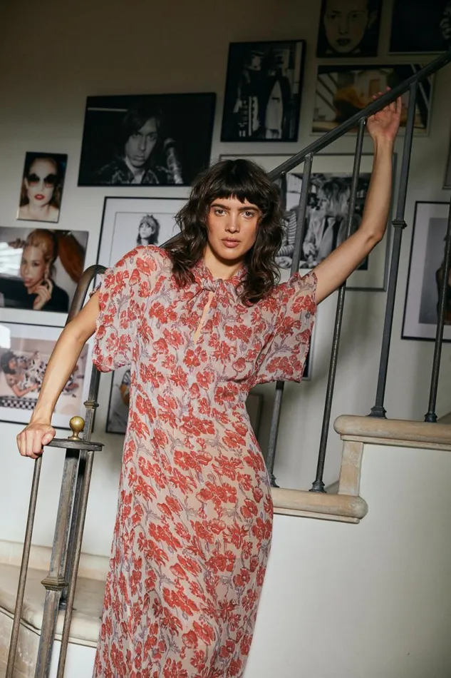 Dresses Shop Natalie Martin TIFFANY DRESS Chiffon Watercolor Dove