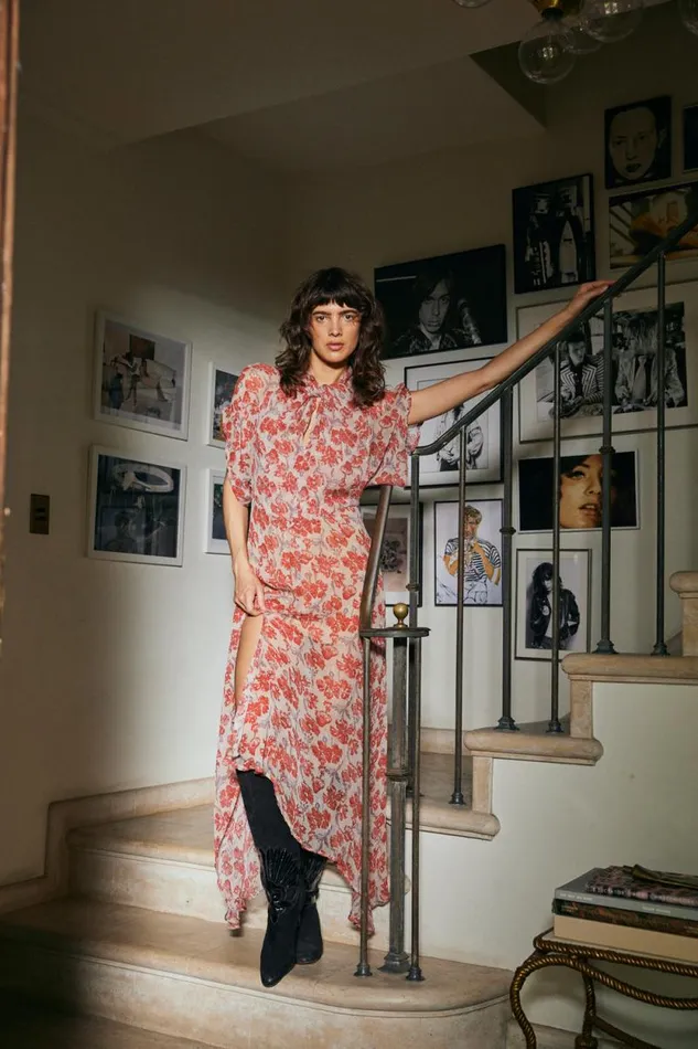 Dresses Shop Natalie Martin TIFFANY DRESS Chiffon Watercolor Dove