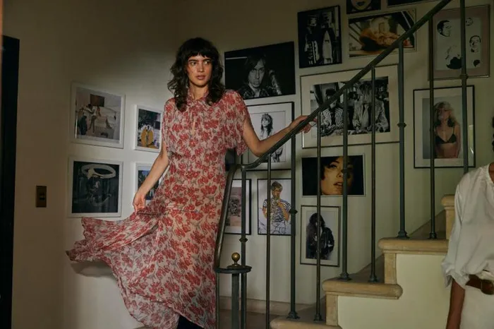 Dresses Shop Natalie Martin TIFFANY DRESS Chiffon Watercolor Dove