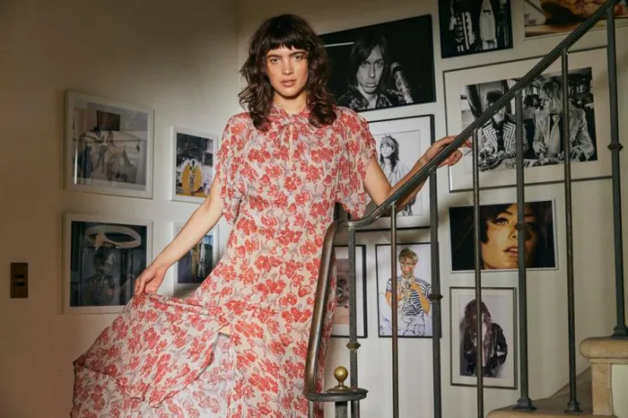 Dresses Shop Natalie Martin TIFFANY DRESS Chiffon Watercolor Dove