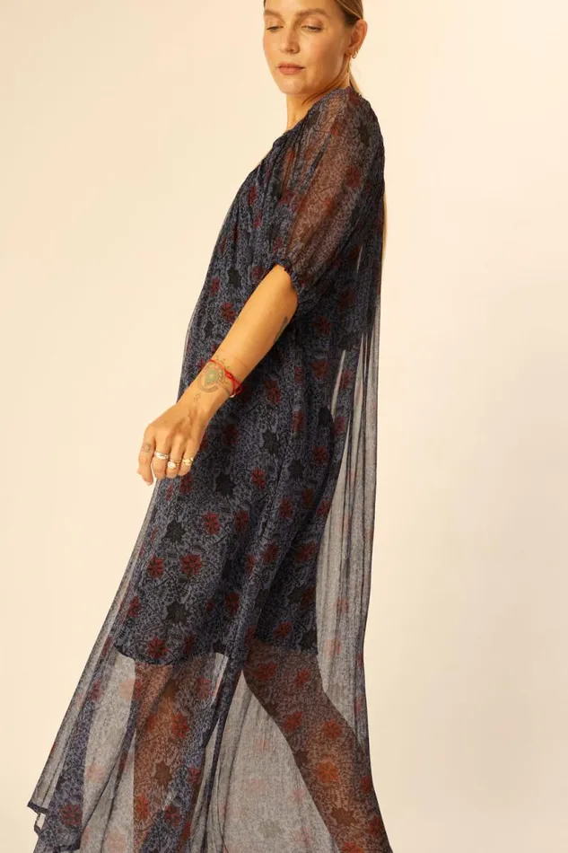Dresses Shop Natalie Martin VIVI DRESS Snowflake Steel Blue