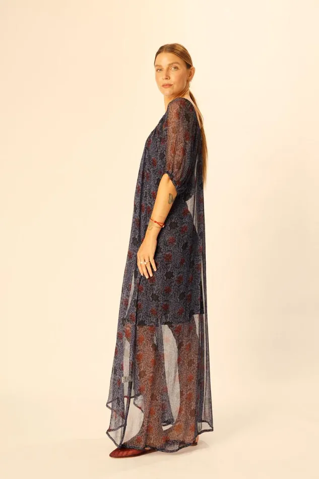 Dresses Shop Natalie Martin VIVI DRESS Snowflake Steel Blue