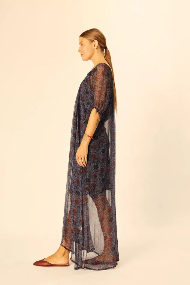 Dresses Shop Natalie Martin VIVI DRESS Snowflake Steel Blue