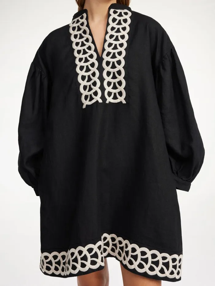 Dresses Women By Malene Birger Limonna Linen Midi Dress Black