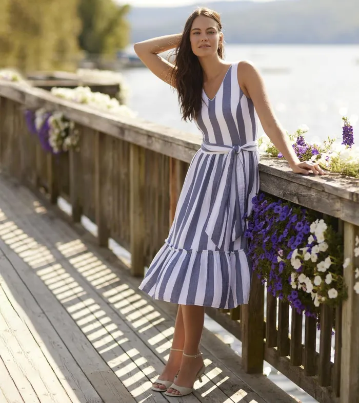 Dresses Women Hatley Sydney Midi Dress 8211 Summer Stripes