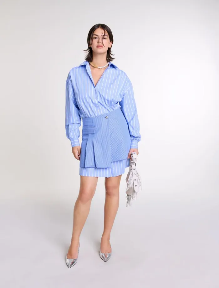 Dresses Women Maje 2In1 Striped Dress Blue And White Stripe