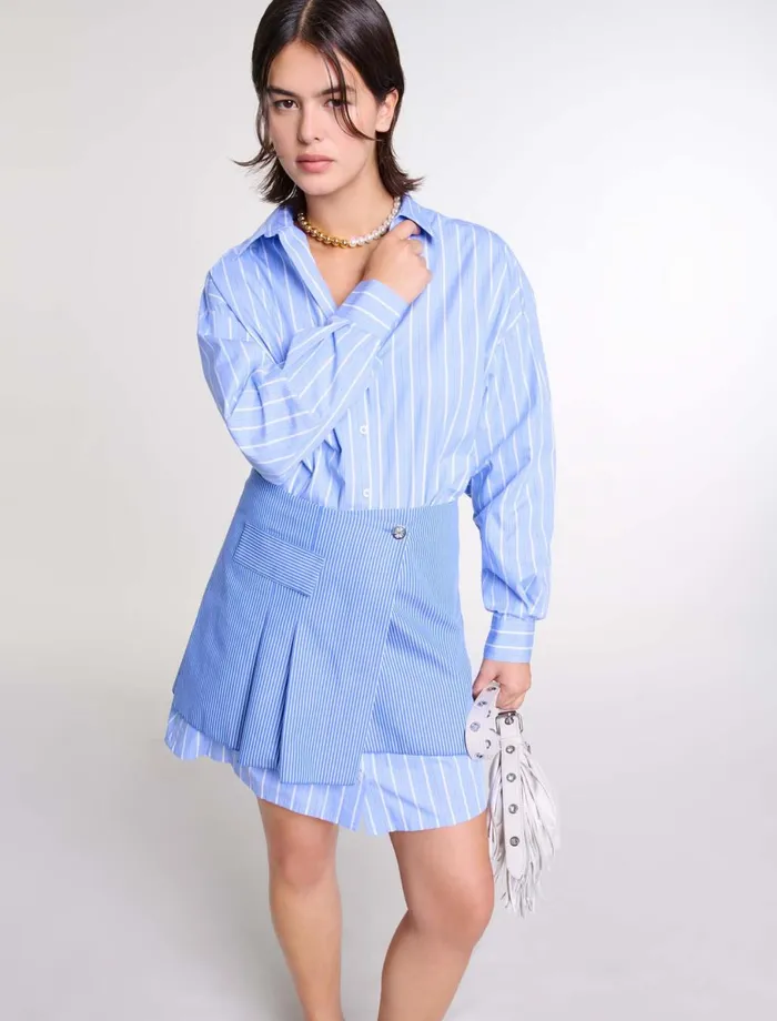 Dresses Women Maje 2In1 Striped Dress Blue And White Stripe