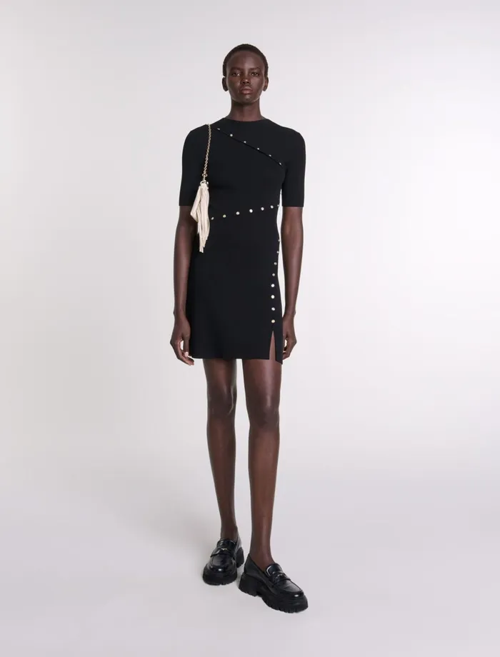 Dresses Women Maje Dress In Ribbed Knit Black