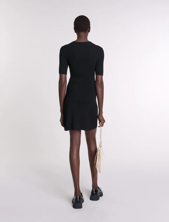 Dresses Women Maje Dress In Ribbed Knit Black