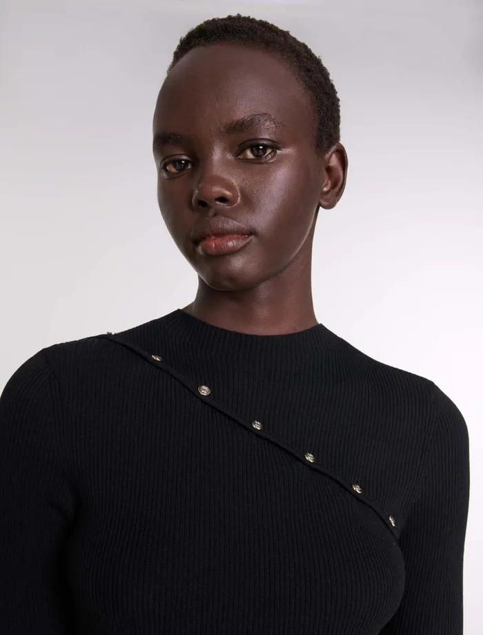 Dresses Women Maje Dress In Ribbed Knit Black