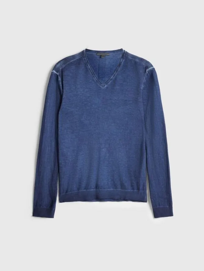 DREW VNECK SWEATER Dark Moss Clothing John Varvatos Sweaters