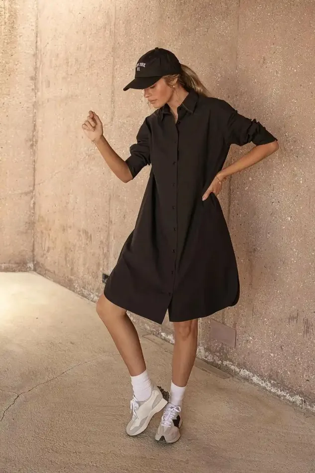 Dylan Button Up Dress Black Women Bohme Dresses