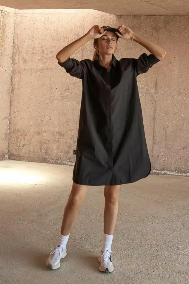 Dylan Button Up Dress Black Women Bohme Dresses