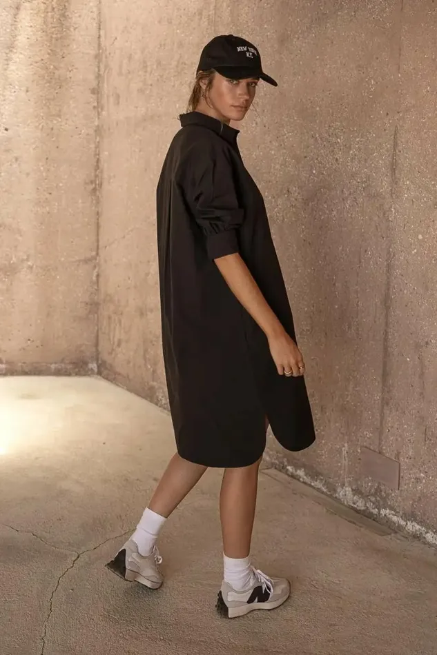 Dylan Button Up Dress Black Women Bohme Dresses
