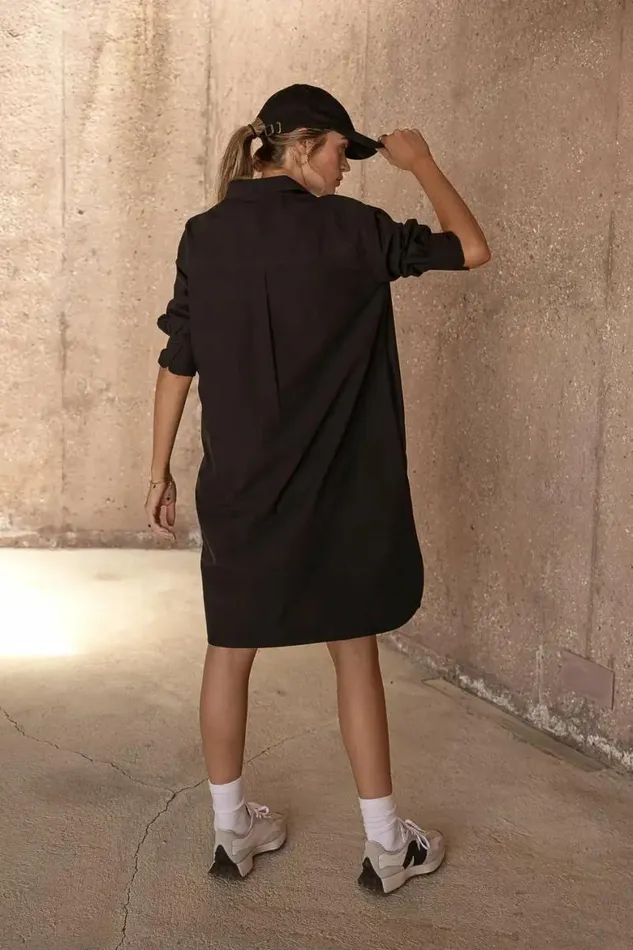 Dylan Button Up Dress Black Women Bohme Dresses