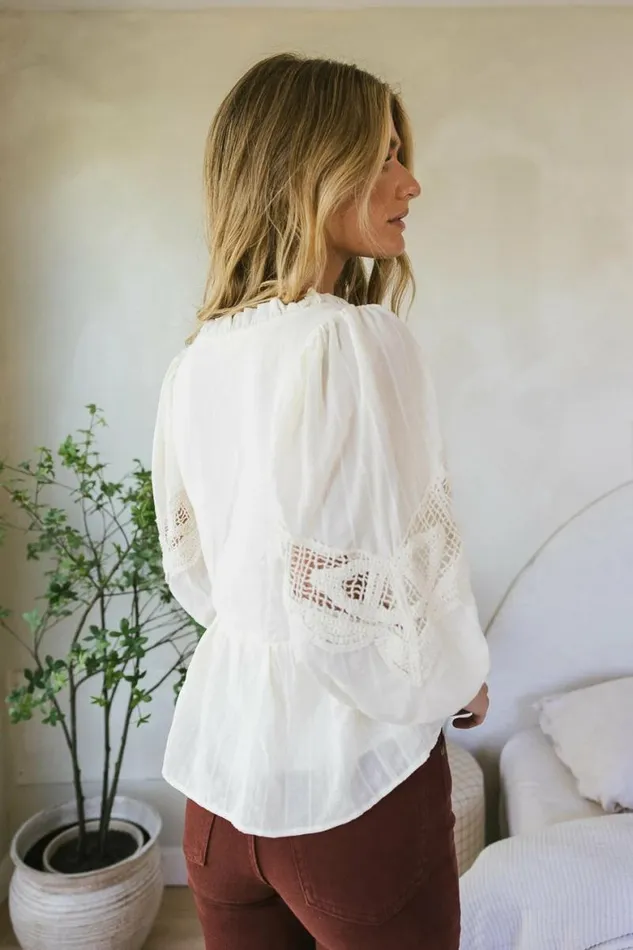 Ellison Blouse In Cream Cream Women Bohme Tops