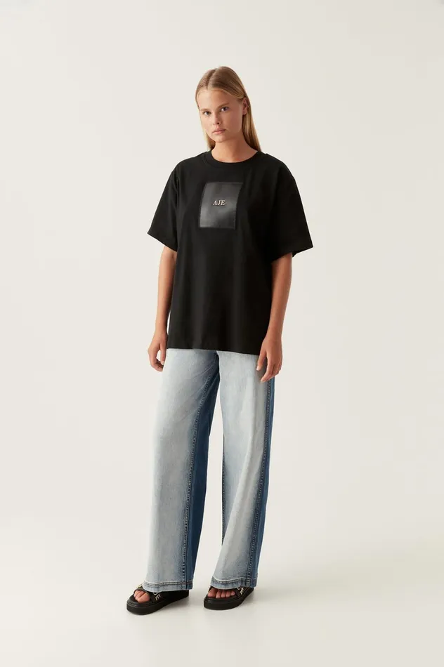 Embrace Wide Leg Jeans Two Tone Indigo Women Aje Pants