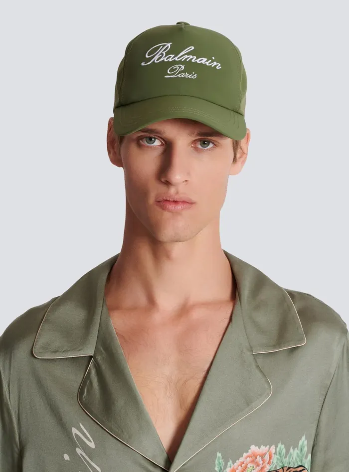 Embroidered Paris Cap Khaki Men Balmain Hats And Caps