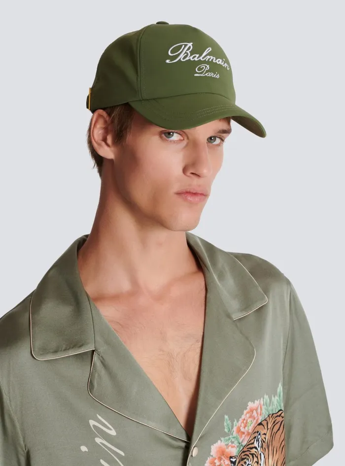 Embroidered Paris Cap Khaki Men Balmain Hats And Caps