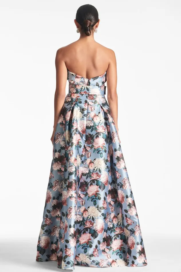 Evening Women Sachin and Babi Brielle Gown 8211 Ice Blue Garden