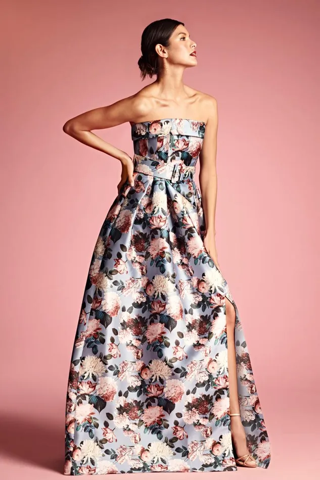 Evening Women Sachin and Babi Brielle Gown 8211 Ice Blue Garden