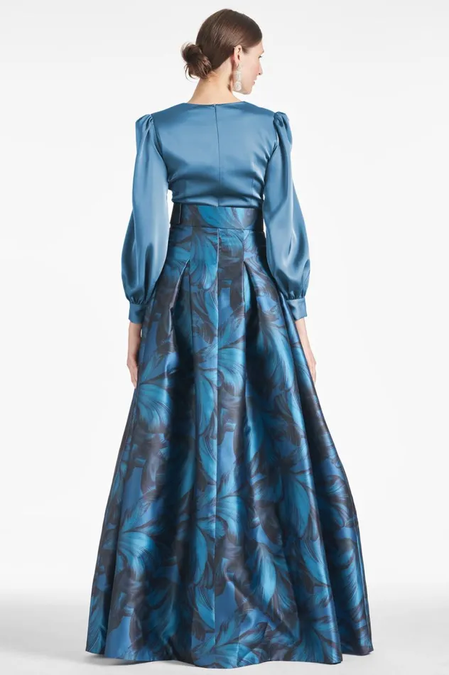 Evening Women Sachin and Babi Zoe Gown 8211 Smokey SlateTonal Petal