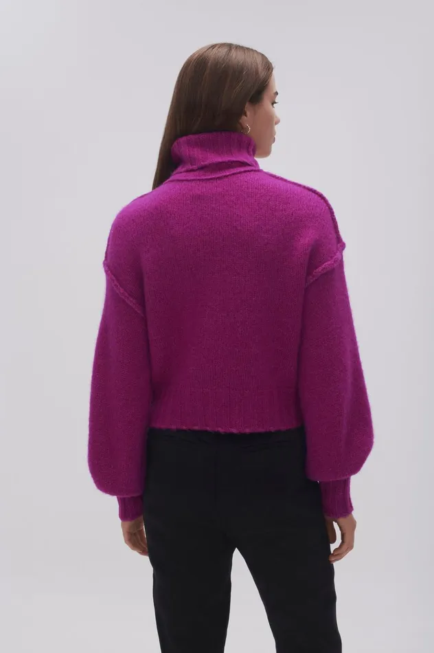 Evita Balloon Sleeve Jumper Plum Purple Women Aje Knitwear 038 Jumpers